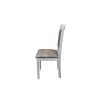 Scaun living S-223, tapitat, alb, tapiterie gri