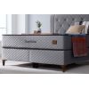 Pat Encanto 160 x 200 , tapitat, cu saltea, culoare gri deschis