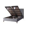 Pat Encanto 160 x 200 , tapitat, cu saltea, culoare gri deschis