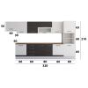 Bucatarie Alfa 380, wenge/alb, blat termic nuc, corp hota, soldat