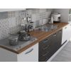 Bucatarie Alfa 320, wenge/alb, blat termic nuc, corp pentru cuptor incorporabil