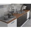 Bucatarie Alfa 260, Cu vitrina, Wenge/Alb, Blat termic nuc