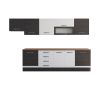 Bucatarie Alfa 320, alb/wenge, blat termic nuc, corp hota
