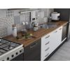 Bucatarie Alfa 320, alb/wenge, blat termic nuc, corp hota