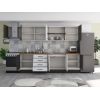 Bucatarie Alfa 320, alb/wenge, blat termic nuc, corp hota