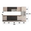 Bucatarie Alfa 320, wenge/sonoma, blat termic nuc, corp pentru cuptor incorporabil