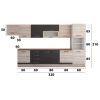 Bucatarie Alfa 380, wenge/sonoma, blat termic nuc, corp hota, soldat
