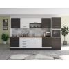 Bucatarie Alfa 320, alb/wenge, blat termic nuc, corp pentru cuptor incorporabil