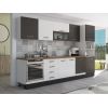 Bucatarie Alfa 320, alb/wenge, blat termic nuc, corp pentru cuptor incorporabil