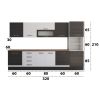Bucatarie Alfa 320, alb/wenge, blat termic nuc, corp pentru cuptor incorporabil