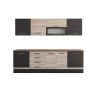 Bucatarie Alfa 260, Cu vitrina, Sonoma/Wenge, Blat termic nuc