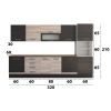Bucatarie Alfa 320, sonoma/wenge, blat termic nuc, corp pentru cuptor incorporabil
