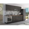Bucatarie Alfa 260, Cu vitrina, Wenge, Blat termic nuc