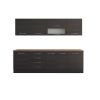 Bucatarie Alfa 260, Cu vitrina, Wenge, Blat termic nuc