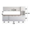Bucatarie Alfa 320, alb, blat termic nuc, corp pentru cuptor incorporabil