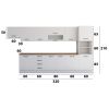 Bucatarie Alfa 380, alb, blat termic nuc, corp hota, soldat