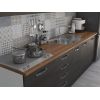 Bucatarie Alfa 260, Cu vitrina, Wenge, Blat termic nuc