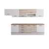 Bucatarie Alfa 320, sonoma/alb, blat termic nuc, corp hota