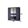 Dressing Radu cu oglinda, 180x200x61 cm, gri antracit