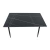 Set masa MBS-40 negru, cu 4 scaune tapitate gri deschis