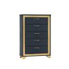 Set pat 1927, 160x200 cm, negru, 2 noptiere, 2 comode, oglinda