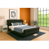 Pat 9036, 160x200, tapitat, Negru, cu 2 noptiere