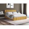 Pat Cozy cu saltea, 140x200 cm, galben, suport saltea din PAL