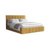 Pat Cozy cu saltea, 140x200 cm, galben, suport saltea din PAL