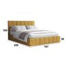 Pat Cozy cu saltea, 140x200 cm, galben, suport saltea din PAL