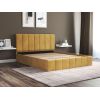 Pat Cozy cu saltea, 140x200 cm, galben, suport saltea din PAL