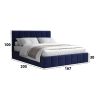 Pat Cozy cu saltea, 160x200 cm, albastru, suport saltea din PAL