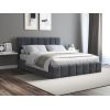 Pat Cozy cu saltea, 140x200 cm, gri inchis, suport saltea din PAL