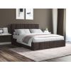 Pat Cozy cu saltea, 160x200 cm, maro, suport saltea din PAL