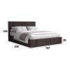 Pat Cozy cu saltea, 140x200 cm, maro, suport saltea din PAL