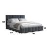 Pat Cozy cu saltea, 140x200 cm, gri inchis, suport saltea din PAL
