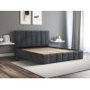 Pat Cozy cu saltea, 140x200 cm, gri inchis, suport saltea din PAL