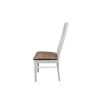 Set 6 scaune + 1 masa cafea cadou, Scaun living S-104, tapitat, alb, tapiterie maro