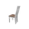 Set 6 scaune + 1 masa cafea cadou, Scaun living S-104, tapitat, alb, tapiterie maro