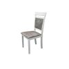 Set 6 scaune + 1 cadou, Scaun living S-221, tapitat, alb, tapiterie gri