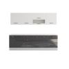 Bucatarie Alfa 260, Cu vitrina, Gri/Alb lucios, Blat termic alb