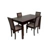 Set masa extensibila Mb-21 modena1, 140-180x80 cm cu 6 scaune tapitate Roma 4 o 25b, nuc, lemn masiv de fag, stofa