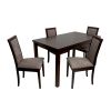 Set masa extensibila Mb-21 modena1, 140-180x80 cm cu 6 scaune tapitate Roma 4 o 25b, nuc, lemn masiv de fag, stofa