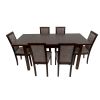 Set masa extensibila Mb-21 modena1, 140-180x80 cm cu 6 scaune tapitate Roma 4 o 25b, nuc, lemn masiv de fag, stofa