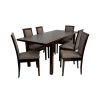 Set masa extensibila Mb-21 modena1, 140-180x80 cm cu 6 scaune tapitate Roma 4 o 25b, nuc, lemn masiv de fag, stofa