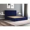 Pat Cozy cu saltea, 140x200 cm, albastru, suport saltea din PAL