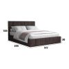 Pat Cozy cu saltea, 140x200 cm, maro, suport saltea din PAL