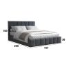 Pat Cozy cu saltea, 140x200 cm, gri inchis, suport saltea din PAL