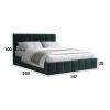 Pat Cozy cu saltea, 140x200 cm, verde, suport saltea din PAL