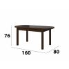 Set masa extensibila 160x200cm MB-12 Venus1 cu 6 scaune tapitate Roma 4 O 25b, nuc, lemn masiv de fag, stofa