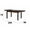 Set masa extensibila 160x200cm MB-12 Venus1 cu 6 scaune tapitate Roma 4 O 25b, nuc, lemn masiv de fag, stofa